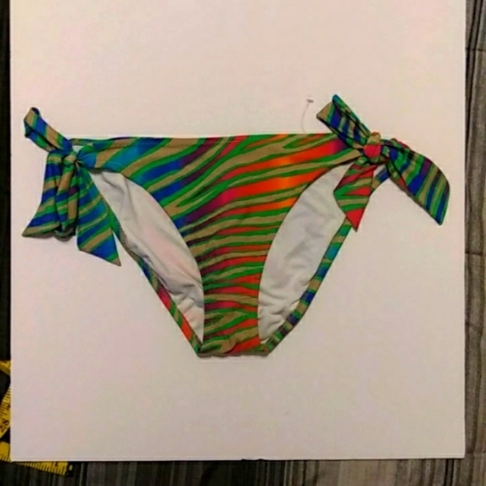 ABS Women's Multicolor String Bikini Bottom SZ 12 Excellent Condition